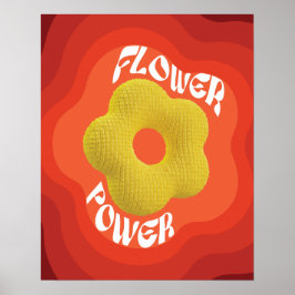 De gele bloem is ontworpen met een unieke brei. poster