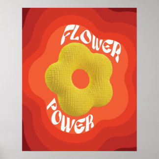De gele bloem is ontworpen met een unieke brei. poster