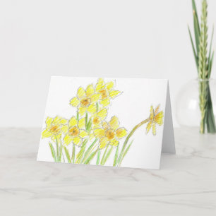 De gele Bloem Notecard van de Waterverf van de Kaart