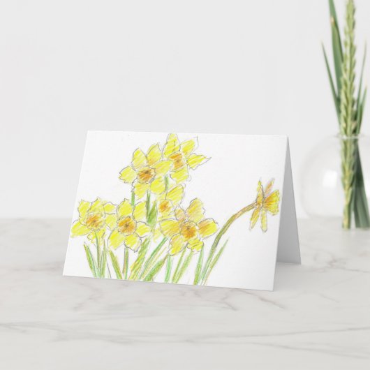 De gele Bloem Notecard van de Waterverf van de Kaart (Voorkant)