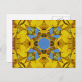 De gele Bloem Postcar van de Kunst van de Briefkaart (Voorkant / Achterkant)