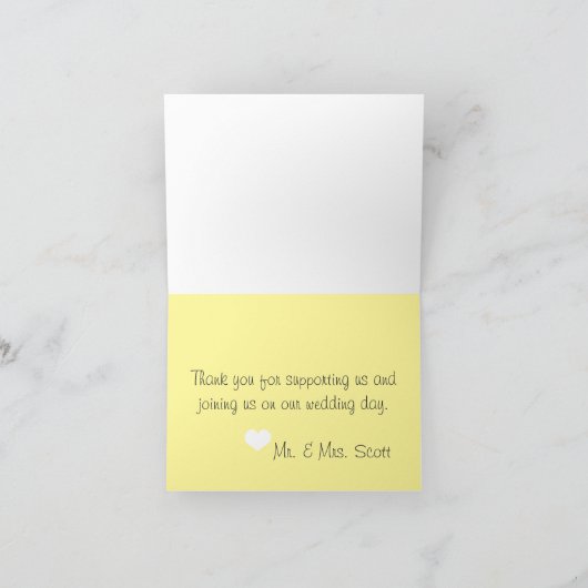 De gele Chevron dankt u nota neemt van Bedankkaart (Binnen)