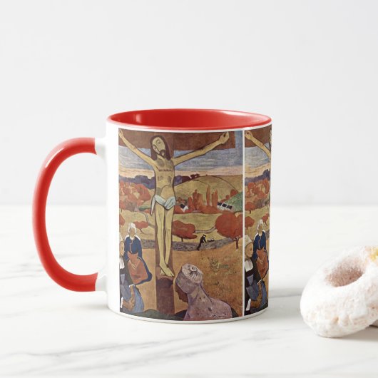 De gele Christus van Paul Gauguin Mok (Met donut)