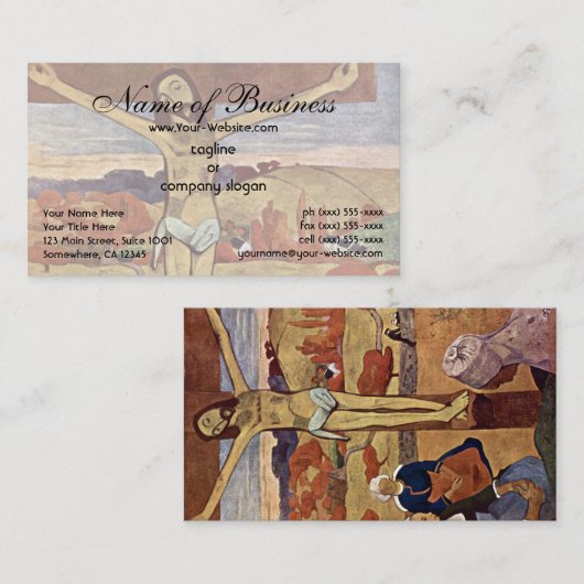 De Gele Christus van Paul Gauguin Visitekaartje (Voorkant / Achterkant)