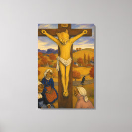 De Gele Christuskatten – Gauguin-geïnspireerde kat Canvas Afdruk