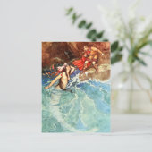 De Gele Dwarf:  De koning ontmoet de zeemeermin Briefkaart (Staand voorkant)