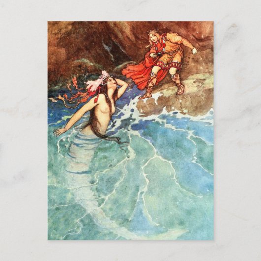 De Gele Dwarf:  De koning ontmoet de zeemeermin Briefkaart (Voorkant)