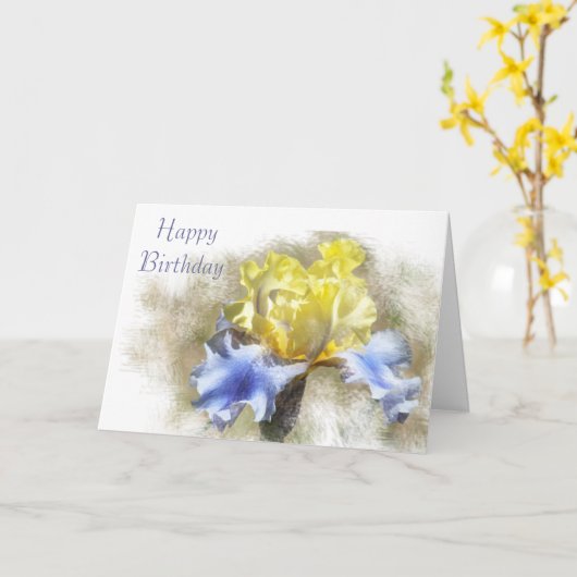 De gele en Iris van de Lavendel Kaart (Gele Bloem)