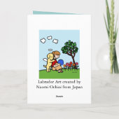 De gele Engel van Labrador met Liefde Kaart (Achterkant)