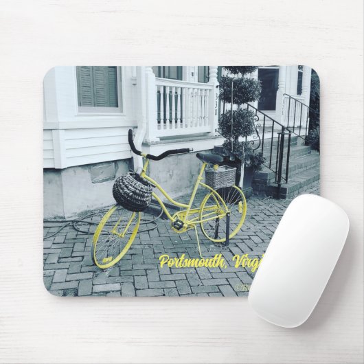 De gele fiets muismat (Met muis)