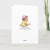 De gele Gelukwensen van het Meisje van het Baby Kaart (Achterkant)