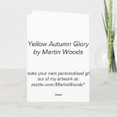 De gele Gepersonaliseerde Glorie van de Herfst - Feestdagen Kaart (Achterkant)