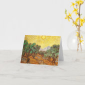 De Gele Hemel van olijfbomen & Sun Van Gogh Fine Kaart (Gele Bloem)