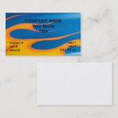 de gele hotrod vlammen op blauw visitekaartje (Voorkant / Achterkant)