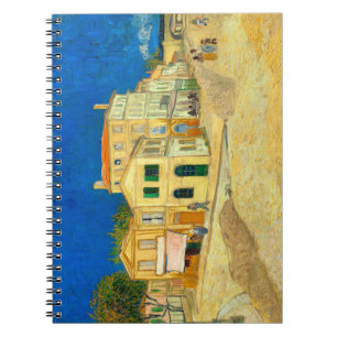 De gele huislandschapskunst Van Gogh spiraal Notitieboek