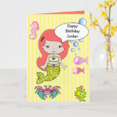 De gele Kaart van de Verjaardag van de Meermin van (Gele Bloem)