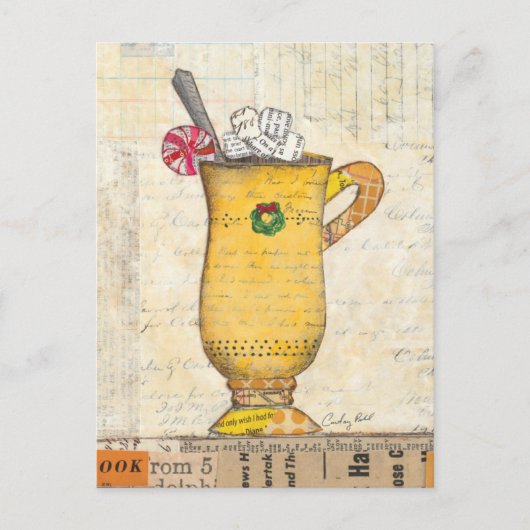 De gele Kop van de Vakantie Feestdagenkaart (Voorkant)