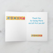 De gele Kunst van het Blok van het Dekbed van het Bedankkaart (Binnen)