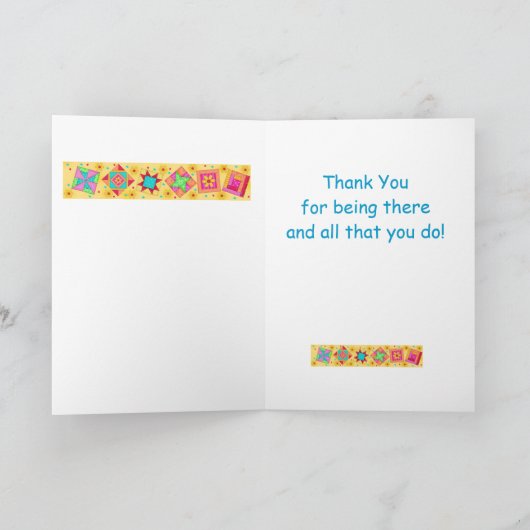 De gele Kunst van het Blok van het Dekbed van het Bedankkaart