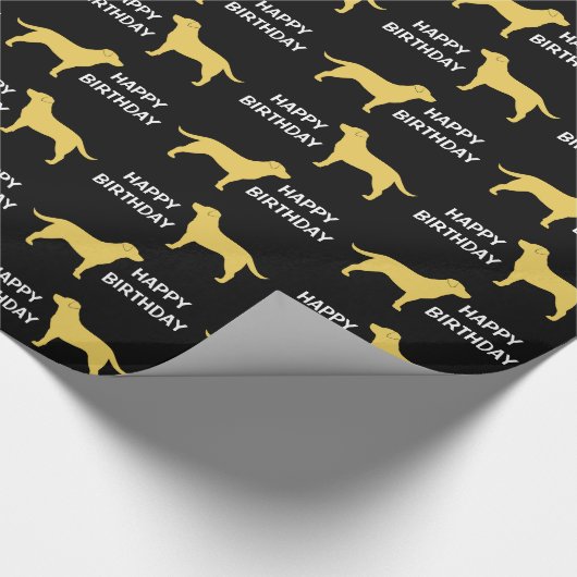 De gele Labrador silhouetteert Patroon Cadeaupapier (Hoek)