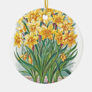 de gele narcis gele wijnoogst van datum rsvp keramisch ornament