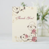 De Gele narcissen en de Tarwe van Fuschia danken u Bedankkaart (Staand voorkant)