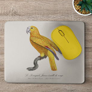 De gele papegaai schub van rood muismat