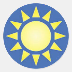 De gele Sticker van de Zon