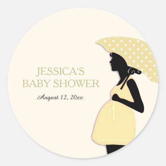 De gele Stickers van het Baby shower van de (Voorkant)