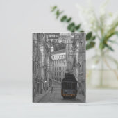 De gele tram van zwart-wit Lissabon Briefkaart (Staand voorkant)