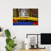 de gele tuinen van Keukenhof, Amsterdam, Nederland Poster (Thuiskantoor)
