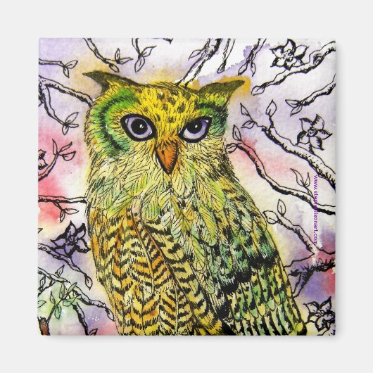 De Gele Uil Magneet (Voorkant)