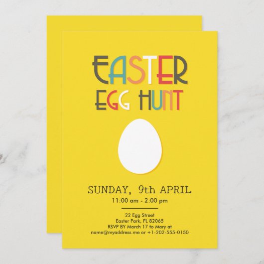 De Gele Uitnodiging van de Jacht van de Pasen van  (Voorkant / Achterkant)