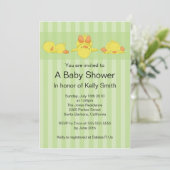 De gele Uitnodiging van het Baby shower van de (Staand voorkant)