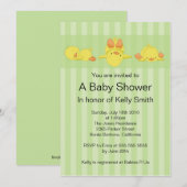 De gele Uitnodiging van het Baby shower van de (Voorkant / Achterkant)