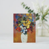 de gele Vase van Bloemen, de bloemen van de Odilon Briefkaart (Staand voorkant)