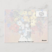 de gele Vase van Bloemen, de bloemen van de Odilon Briefkaart (Achterkant)