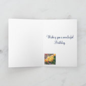 De gele Verjaardag van Rozen Kaart (Binnen)