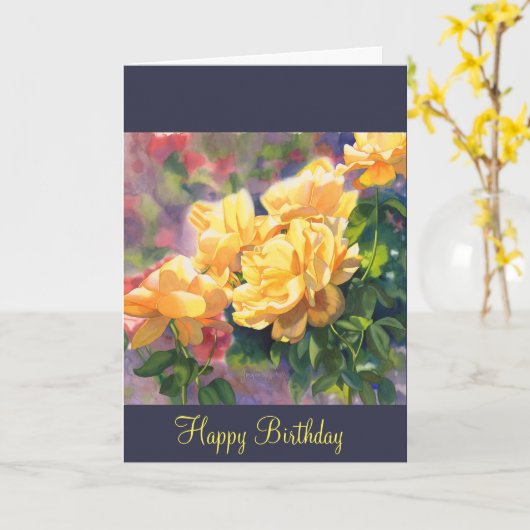 De gele Verjaardag van Rozen Kaart (Gele Bloem)