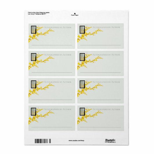 De gele vogel zingt | Jennifer Rosner Bookplate Etiket (Full Sheet)