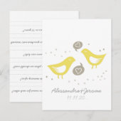 de gele vogels hebben een briefje advieskaart (Voorkant / Achterkant)