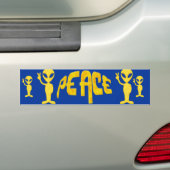 De Gele VredesAlien Bumpersticker (Op auto)