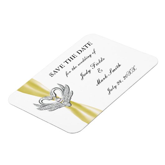 De gele Zilveren van het Lint sparen de Datum Magn Magneet (Linkerzijde)