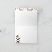 De GELE Zwarte Douche van het Vervoer van het Baby Bedankkaart (Binnen)