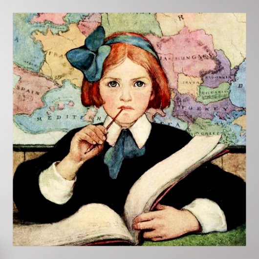 De Geleerde door Jessie Willcox Smith Poster (Voorkant)