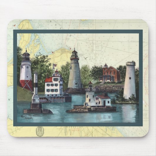 De geleideverlichting van Ohio Mousepad Muismat (Voorkant)