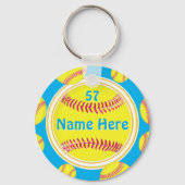 De Gelete Partij van Softball bevoordeelt Uw KLEUR Sleutelhanger (Achterkant)
