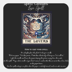 DE GELIEFDE Ethische Tarot Liefdes Spreuk Intentie Vierkante Sticker