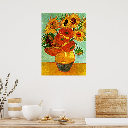 De geliefde Zonnebloemen van Van Gogh (12) Poster (Keuken)
