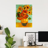 De geliefde Zonnebloemen van Van Gogh (12) Poster (Thuiskantoor)